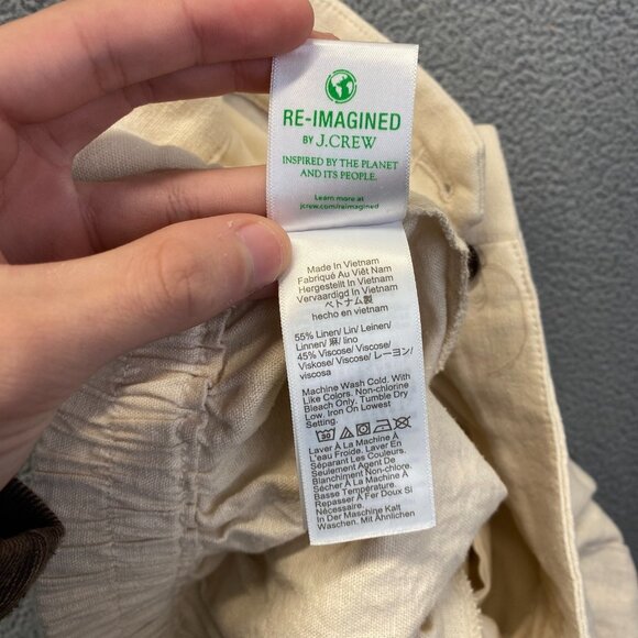 J.Crew Women's Shorts Size 8 Beige 55% Linen‎ Blend,Plated,Pockets,Elastc,Waist - Picture 7 of 8